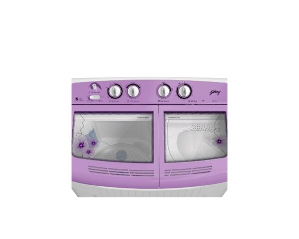 Godrej 8 Kg 5 star Semi-Automatic Top Loading Washing Machine,Tri-Roto Scrub Pulsator, Tough Glass Lid (WS EDGE 80 5.0 TB3 M LVDR,Lavender) - Image 6