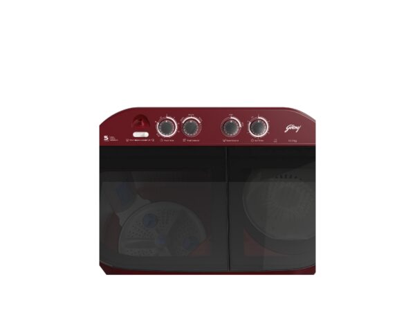 Godrej Edge Classic 7.2 Kg Semi-Automatic Top Loading Washing Machine,Tri-Roto Scrub Pulsator, Tough Glass Lid (WS EDGE CLS+ 7.2 TN3 M WNRD, Wine Red) (Copy)Godrej 10.5 Kg 5 Star Semi-Automatic Top Load Washing Machine With,Stainless Steel Wash and Spin Drum, Tri-Roto Scrub Pulsator, Toughened Glass Lid(WSEDGE JAZZ 105 5.0 DB3 M CSRD) - Image 2