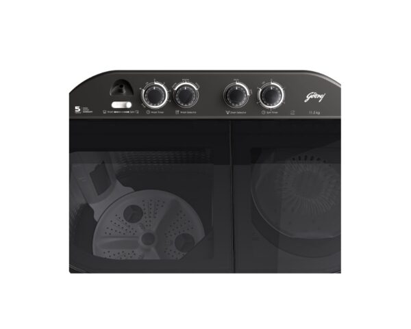 Godrej 11.5 Kg 5 Star Semi-Automatic Top Load Washing Machine With,Stainless Steel Wash and Spin Drum, Tri-Roto Scrub Pulsator, Toughened Glass Lid(WSEDGE JAZZ 115 5.0 DB3 M CSGR) - Image 7